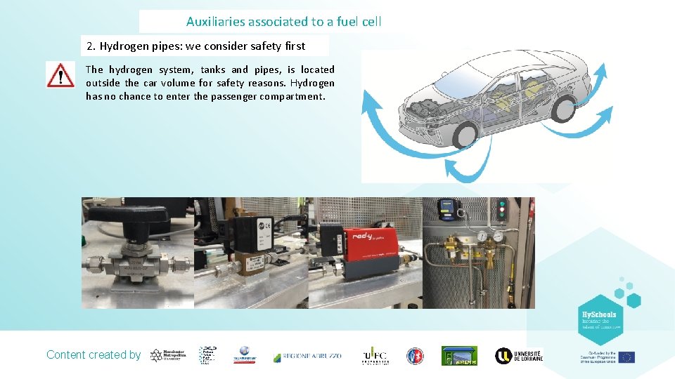 Auxiliaries associated to a fuel cell 2. Hydrogen pipes: we consider safety first The