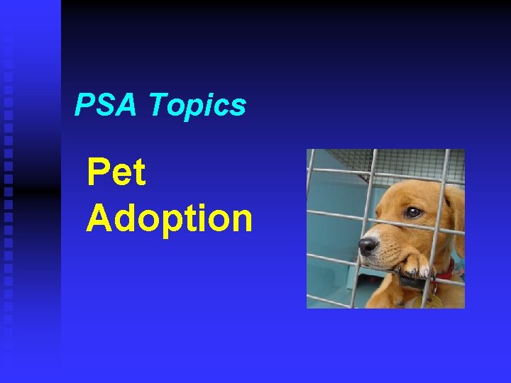 PSA Topics Pet Adoption 