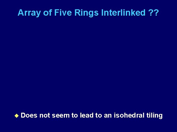 Array of Five Rings Interlinked ? ? u Does not seem to lead to