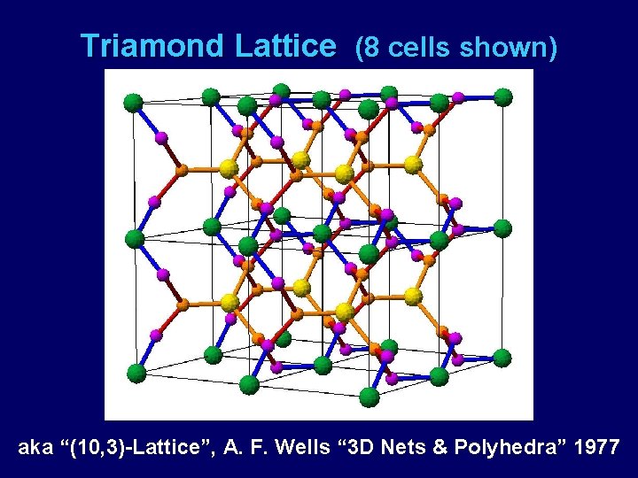 Triamond Lattice (8 cells shown) aka “(10, 3)-Lattice”, A. F. Wells “ 3 D