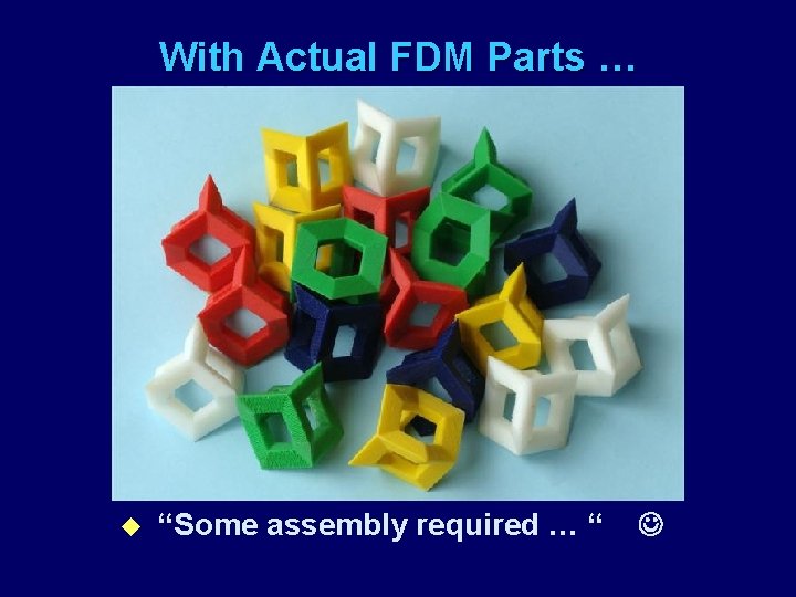 With Actual FDM Parts … u “Some assembly required … “ 