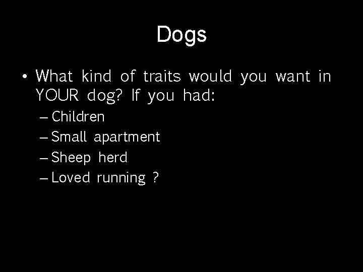 Dogs • What kind of traits would you want in YOUR dog? If you