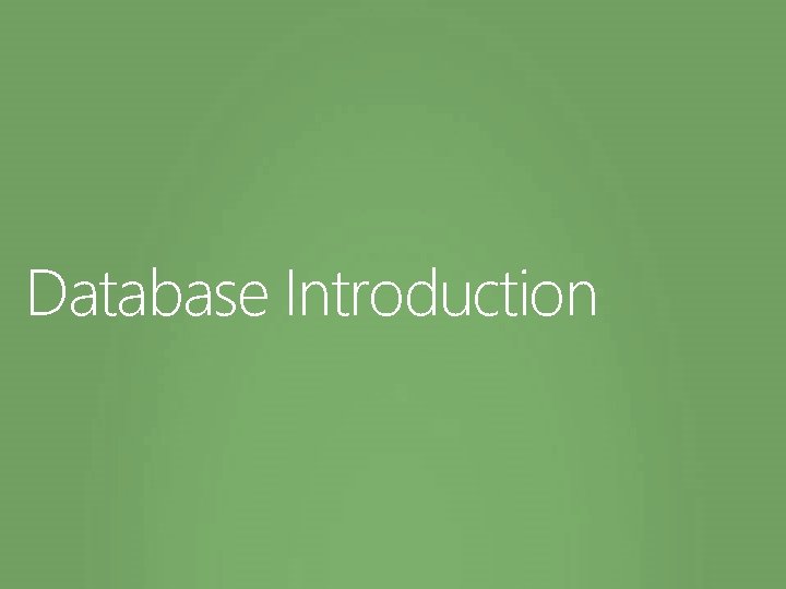 Database Introduction 