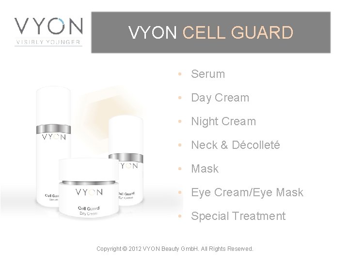 VYON CELL GUARD • Serum • Day Cream • Night Cream • Neck &