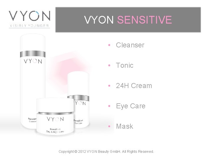 VYON SENSITIVE • Cleanser • Tonic • 24 H Cream • Eye Care •
