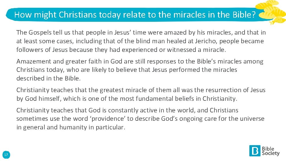 How might Christians today relate to the miracles in the Bible? The Gospels tell