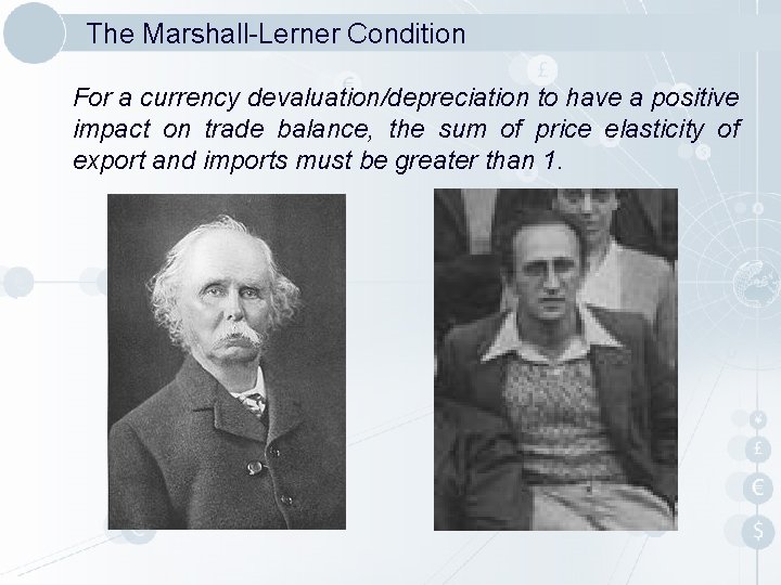 The Marshall-Lerner Condition For a currency devaluation/depreciation to have a positive impact on trade