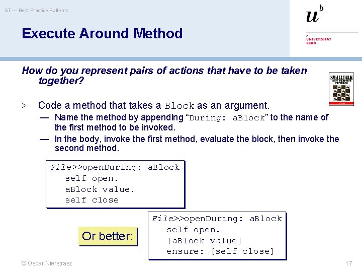 ST — Best Practice Patterns Execute Around Method How do you represent pairs of