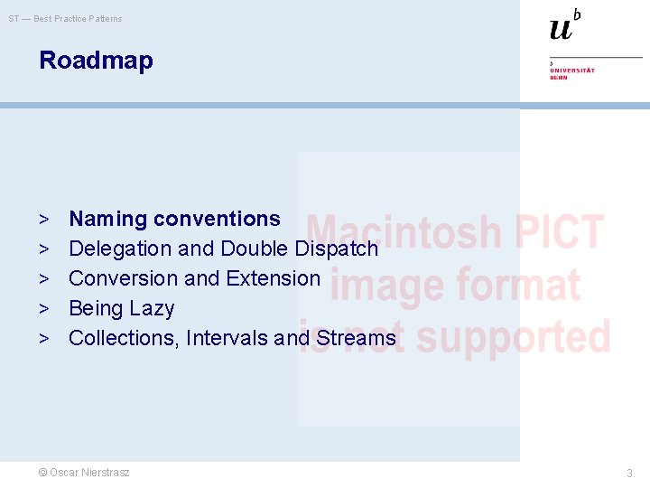 ST — Best Practice Patterns Roadmap > Naming conventions > Delegation and Double Dispatch