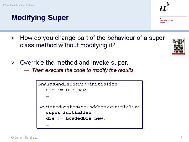 ST — Best Practice Patterns Modifying Super > How do you change part of