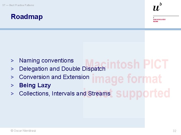 ST — Best Practice Patterns Roadmap > Naming conventions > Delegation and Double Dispatch