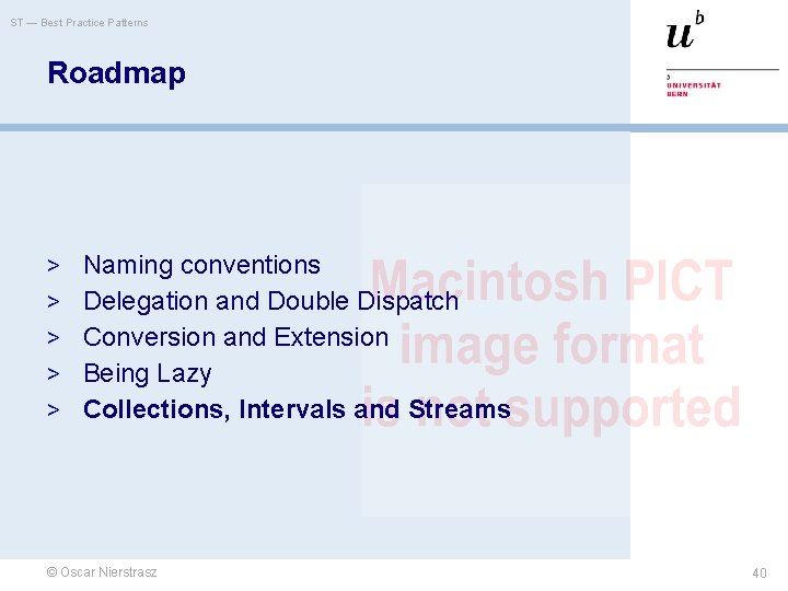 ST — Best Practice Patterns Roadmap > Naming conventions > Delegation and Double Dispatch