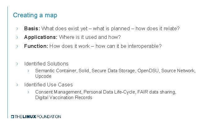 Creating a map › Basis: What does exist yet – what is planned –