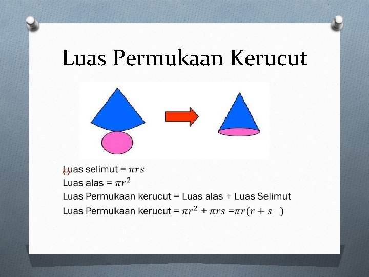 Luas Permukaan Kerucut O 