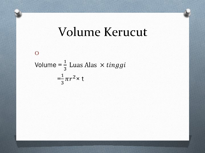 Volume Kerucut O 