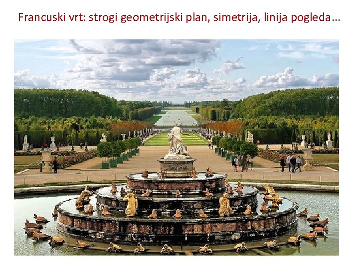 Francuski vrt: strogi geometrijski plan, simetrija, linija pogleda. . . 