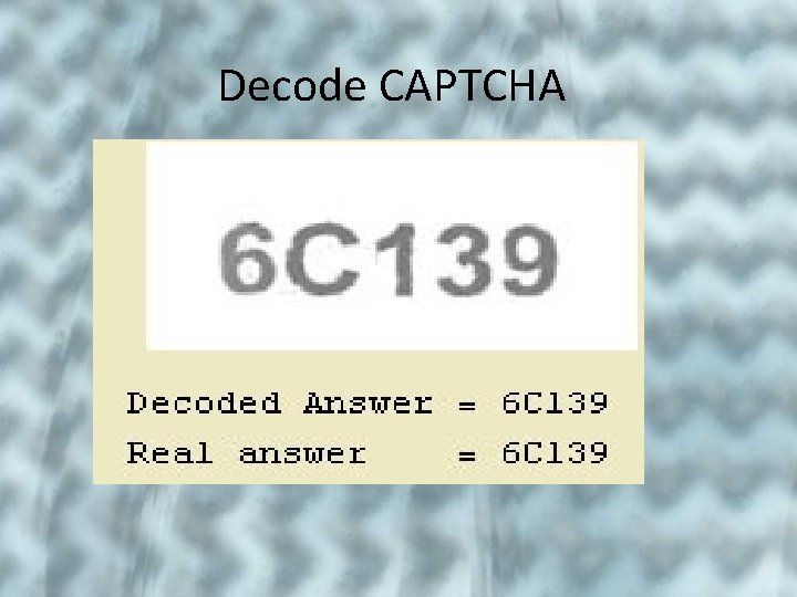 Decode CAPTCHA 