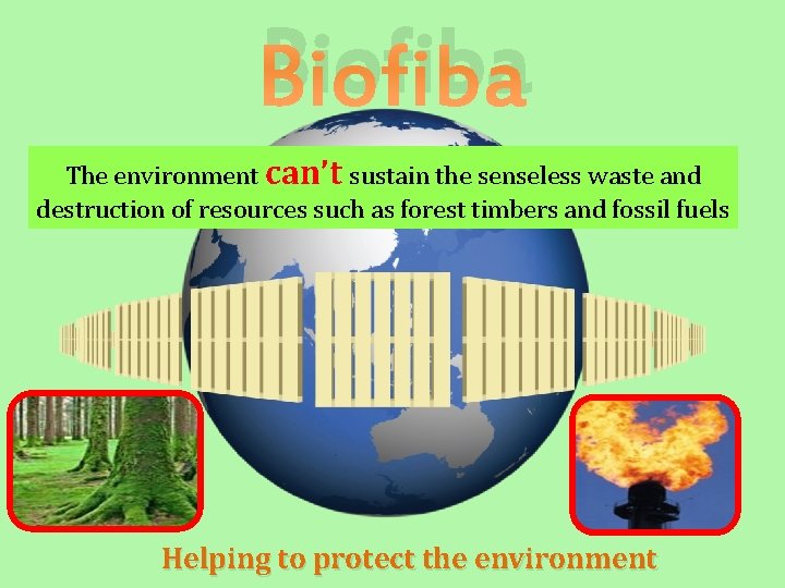 Biofiba The environment can’t sustain the senseless waste and destruction of resources such as