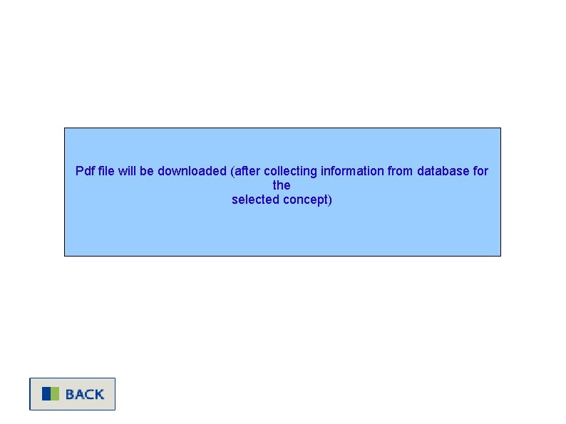 Pdf file will be downloaded (after collecting information from database for the selected concept)