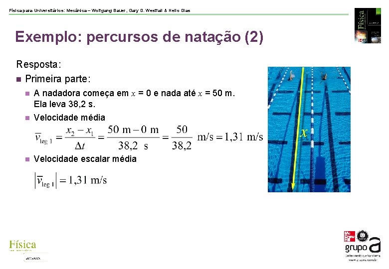 Física para Universitários: Mecânica – Wolfgang Bauer, Gary D. Westfall & Helio Dias Exemplo: