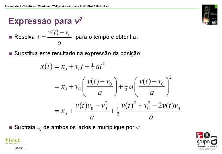 Física para Universitários: Mecânica – Wolfgang Bauer, Gary D. Westfall & Helio Dias Expressão