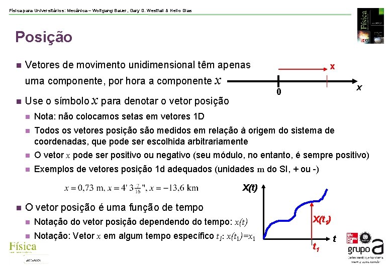 Física para Universitários: Mecânica – Wolfgang Bauer, Gary D. Westfall & Helio Dias Posição