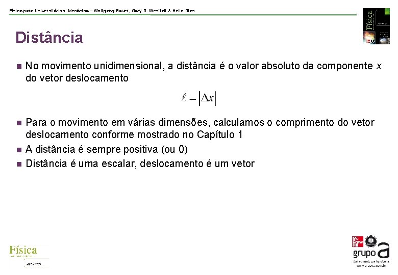 Física para Universitários: Mecânica – Wolfgang Bauer, Gary D. Westfall & Helio Dias Distância