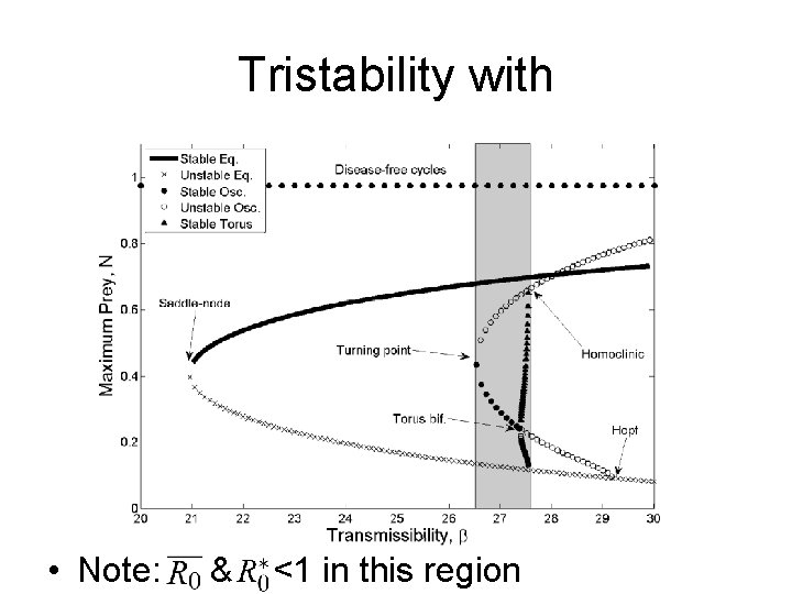 Tristability with • Note: & <1 in this region 