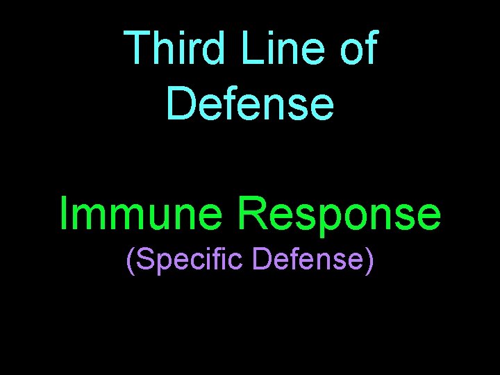 Third Line of Defense Immune Response (Specific Defense) 