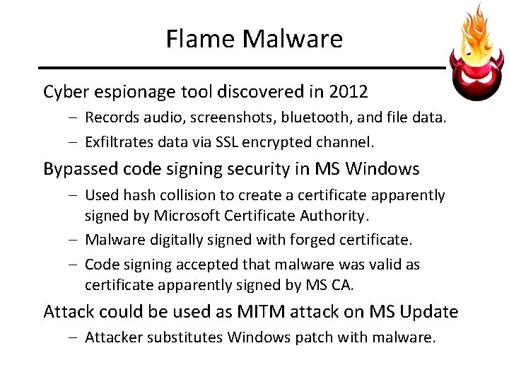 Flame Malware Cyber espionage tool discovered in 2012 – Records audio, screenshots, bluetooth, and