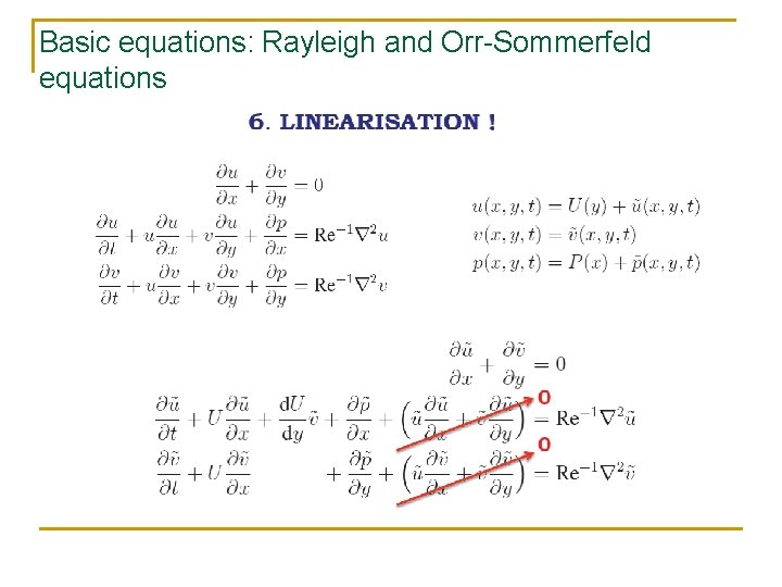 Basic equations: Rayleigh and Orr-Sommerfeld equations 