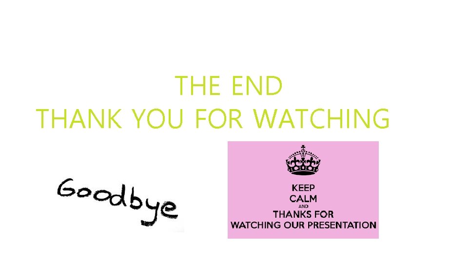 THE END THANK YOU FOR WATCHING 