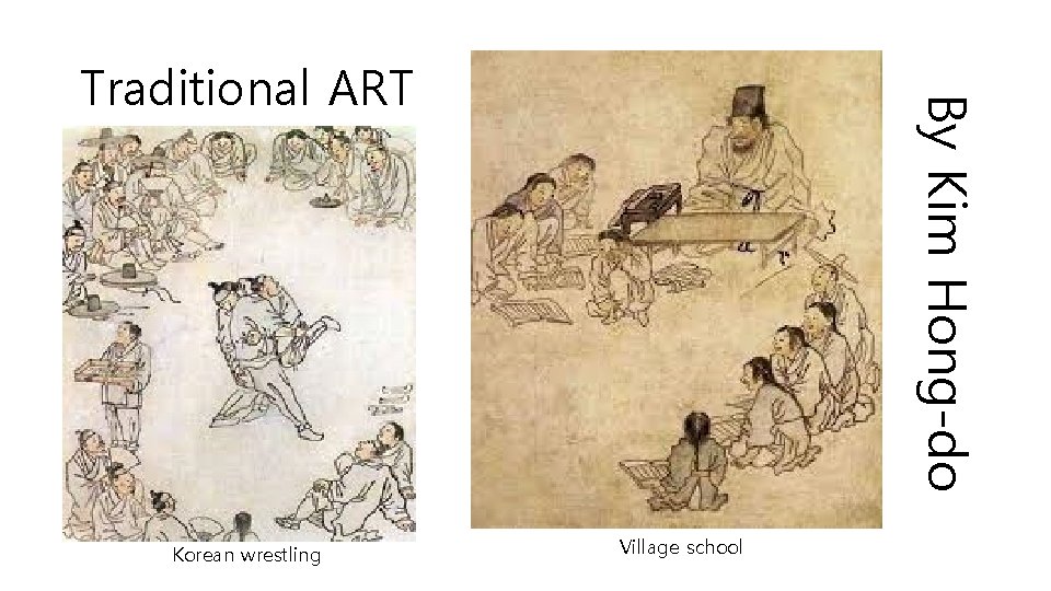 Korean wrestling By Kim Hong-do Traditional ART Village school 