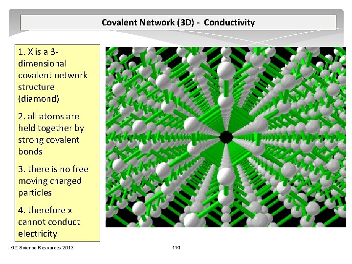 Covalent Network (3 D) - Conductivity 1. X is a 3 dimensional covalent network