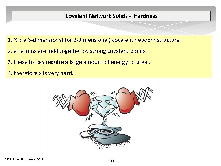 Covalent Network Solids - Hardness 1. X is a 3 -dimensional (or 2 -dimensional)