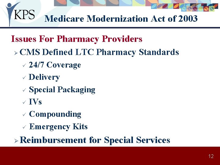 Medicare Modernization Act of 2003 Issues For Pharmacy Providers Ø CMS Defined LTC Pharmacy