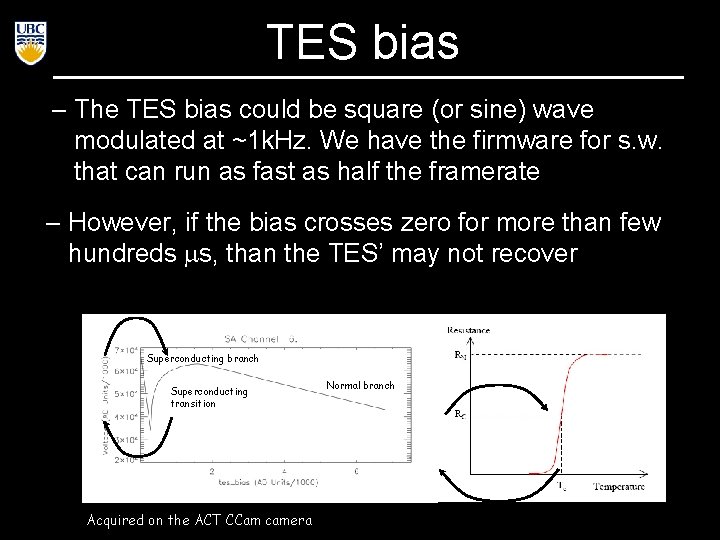 TES bias – The TES bias could be square (or sine) wave modulated at