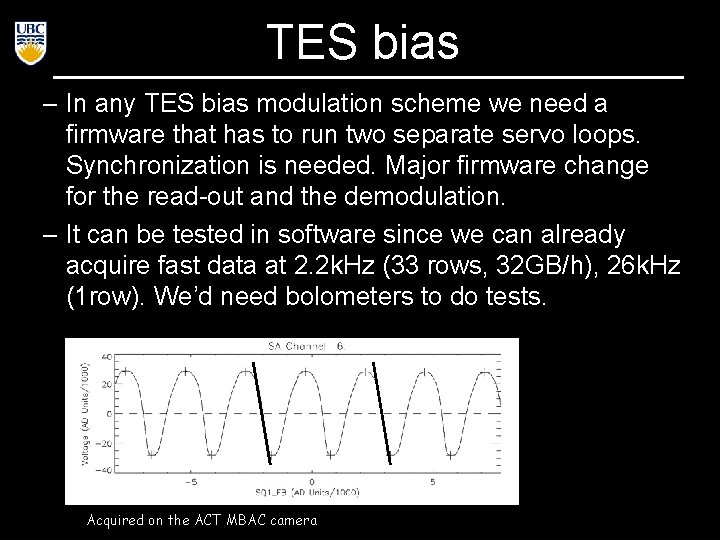 TES bias – In any TES bias modulation scheme we need a firmware that