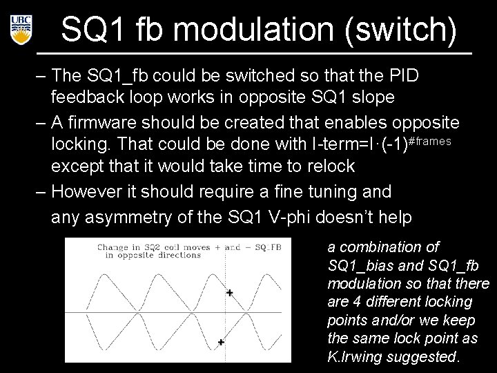SQ 1 fb modulation (switch) – The SQ 1_fb could be switched so that
