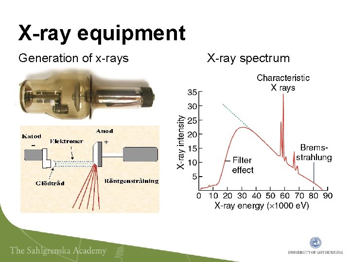 X-ray equipment Generation of x-rays X-ray spectrum 