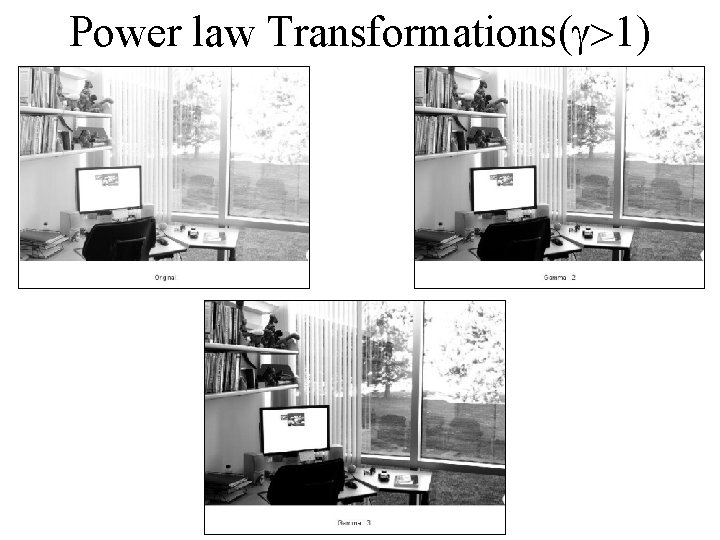 Power law Transformations(g>1) Power law Transformations(g>1)