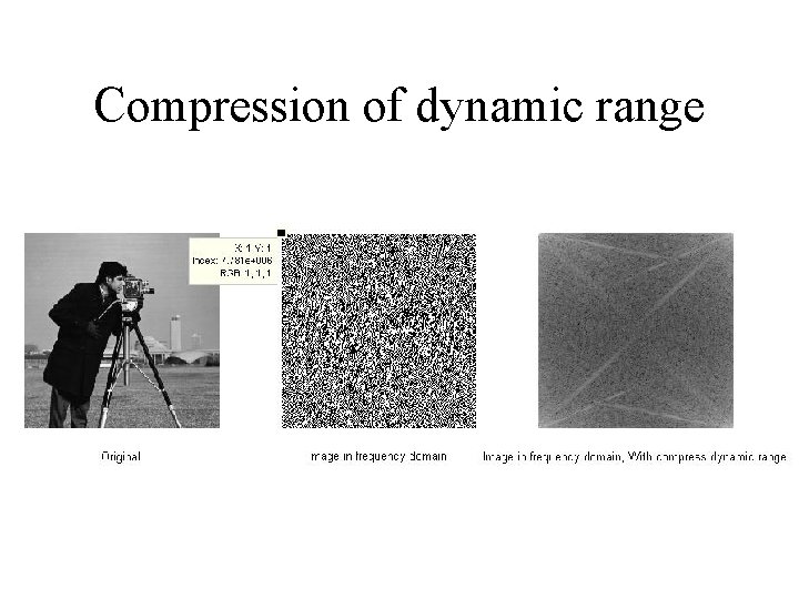 Compression of dynamic range Compression of dynamic range