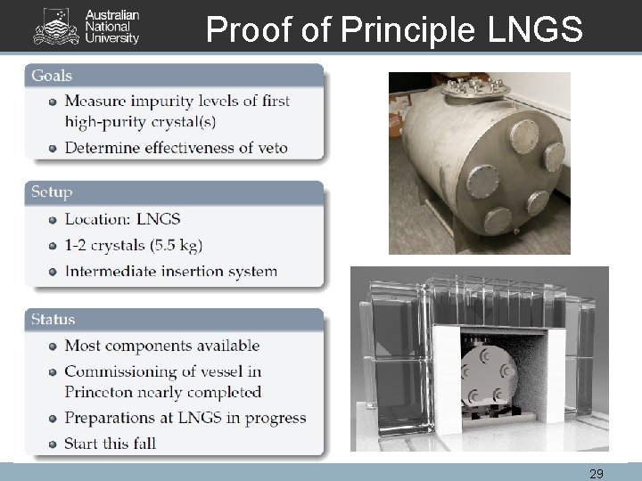 Proof of Principle LNGS 29 