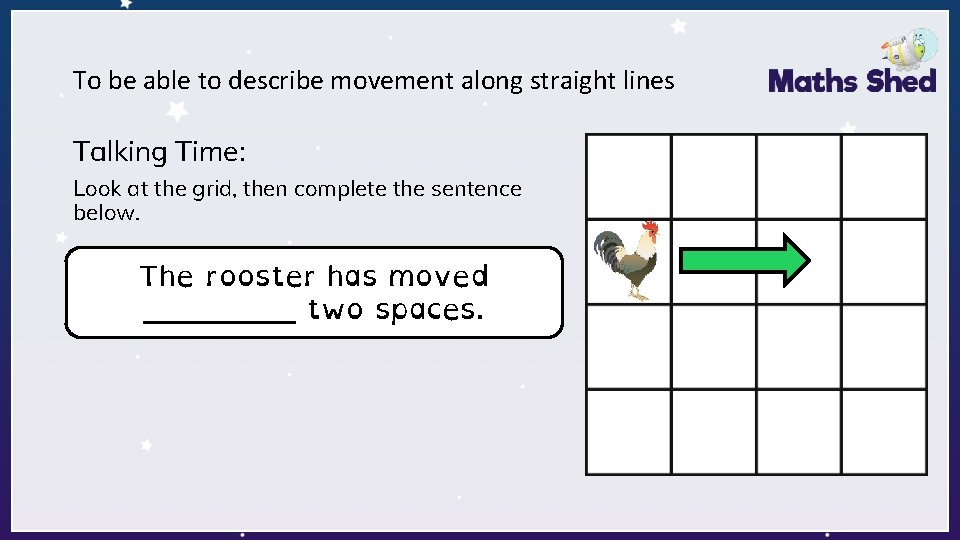 To be able to describe movement along straight lines Talking Time: Look at the