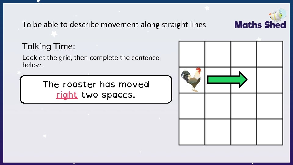 To be able to describe movement along straight lines Talking Time: Look at the