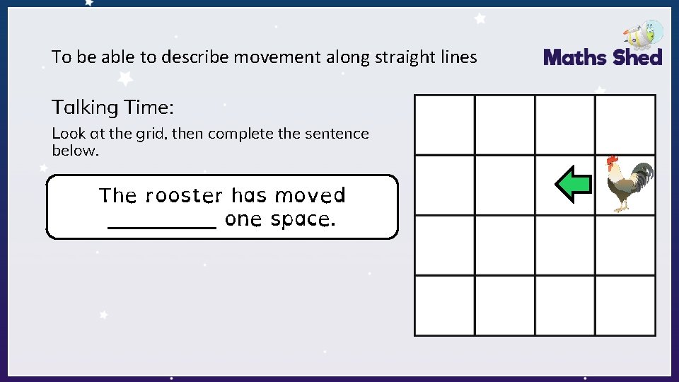 To be able to describe movement along straight lines Talking Time: Look at the