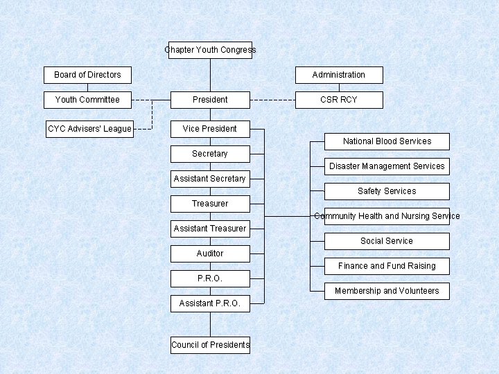 Chapter Youth Congress Board of Directors Administration Youth Committee President CYC Advisers’ League Vice