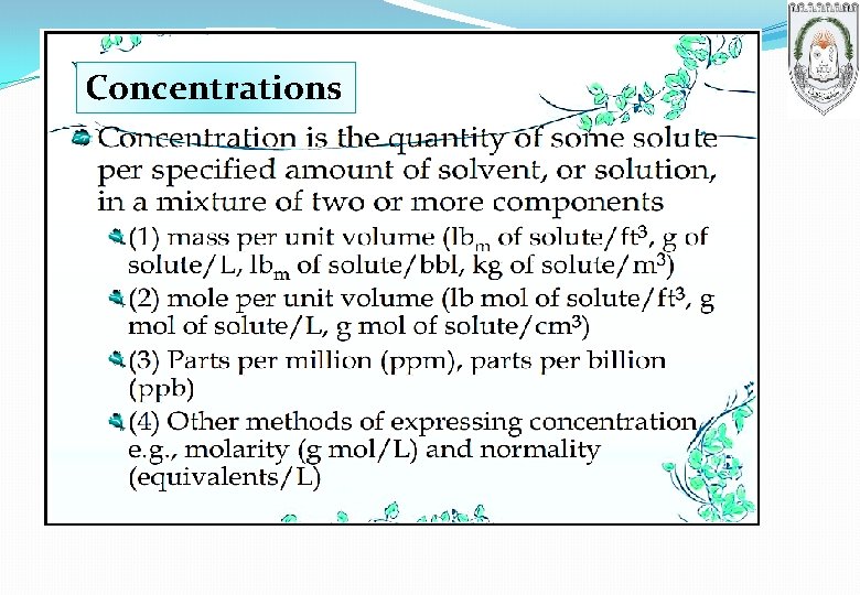 Concentrations 