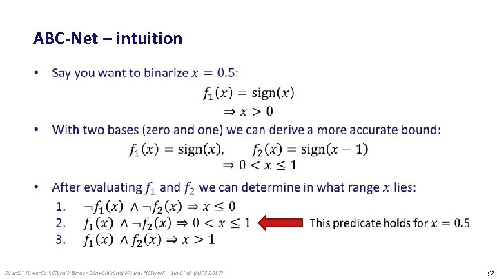 ABC-Net – intuition Source: Towards Accurate Binary Convolutional Neural Network – Lin et al.