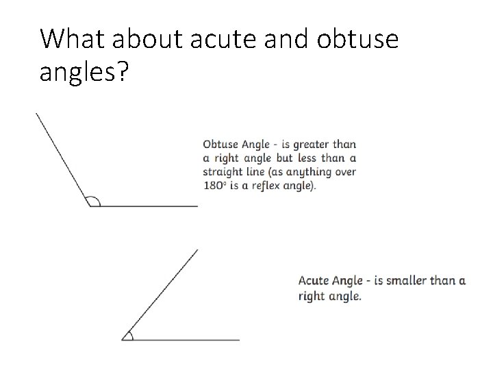 What about acute and obtuse angles? 